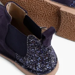 Menina Pisamonas Botins Menina Camurca Com Traseira Glitter