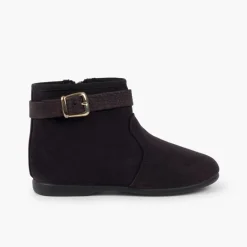 Menina Pisamonas Botins Menina Fivela Com Fecho-Eclair