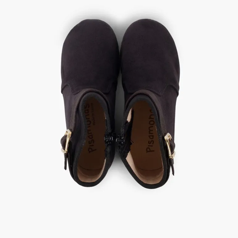 Menina Pisamonas Botins Menina Fivela Com Fecho-Eclair