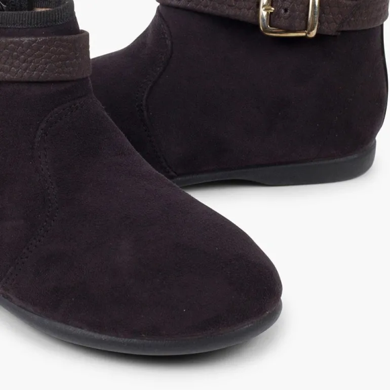Menina Pisamonas Botins Menina Fivela Com Fecho-Eclair