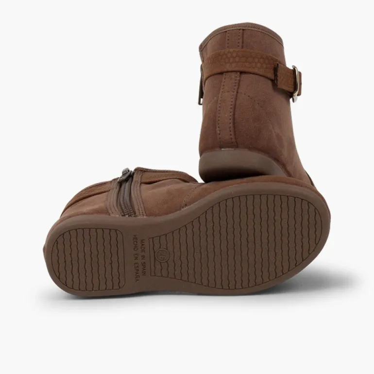 Menina Pisamonas Botins Menina Fivela Com Fecho-Eclair