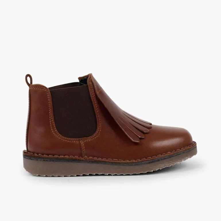 Menina Pisamonas Botins Pele Menina Lingueta Franjas