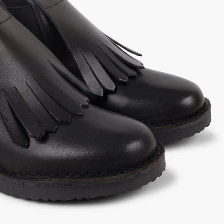 Menina Pisamonas Botins Pele Menina Lingueta Franjas
