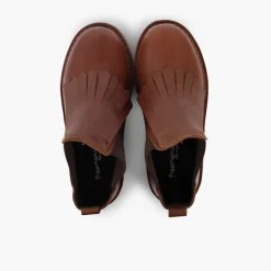 Menina Pisamonas Botins Pele Menina Lingueta Franjas