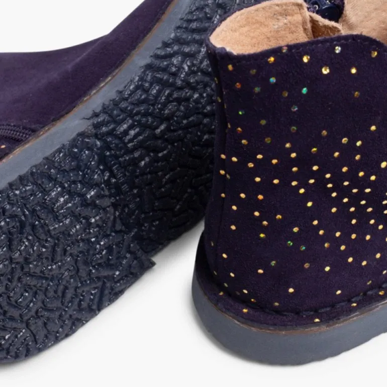 Menina Pisamonas Botins Rasos Com Bolinhas Brilhantes