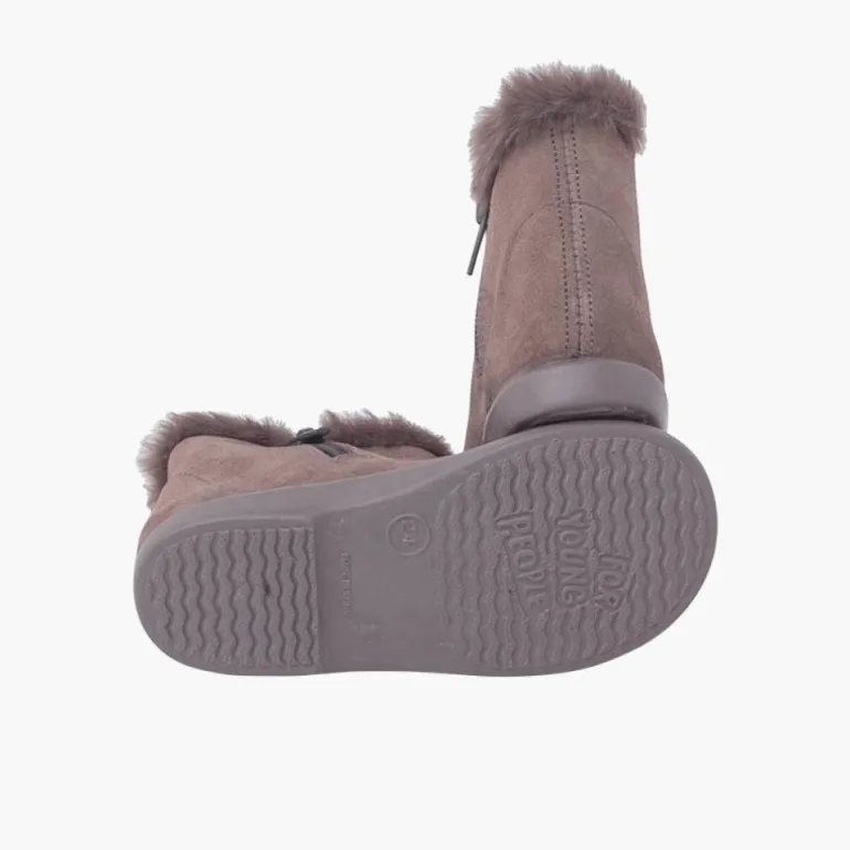 Menina Pisamonas Botins Tipo Chelsea Menina Com Rebordo Pelinho