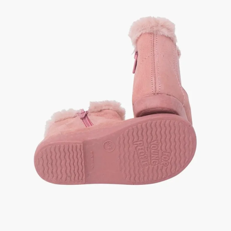 Menina Pisamonas Botins Tipo Chelsea Menina Com Rebordo Pelinho
