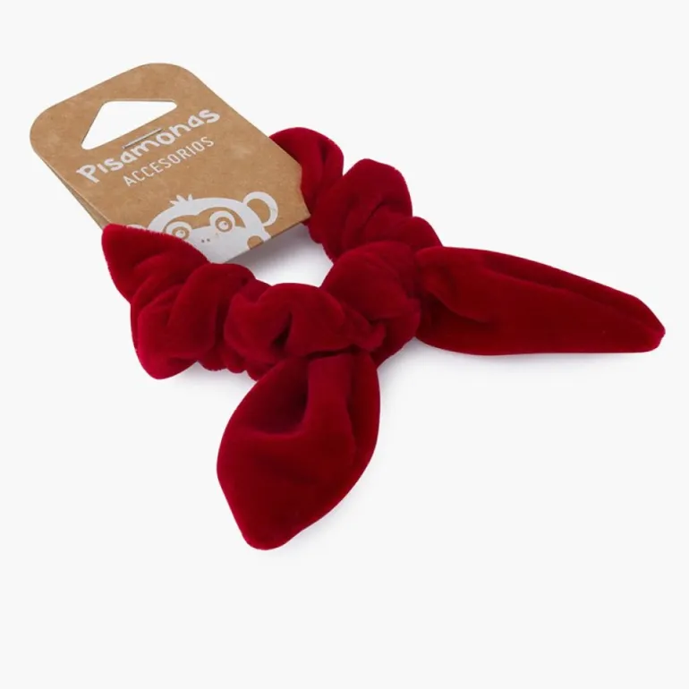 Pisamonas Elastico De Cabelo Scrunchie Veludo Com Laco