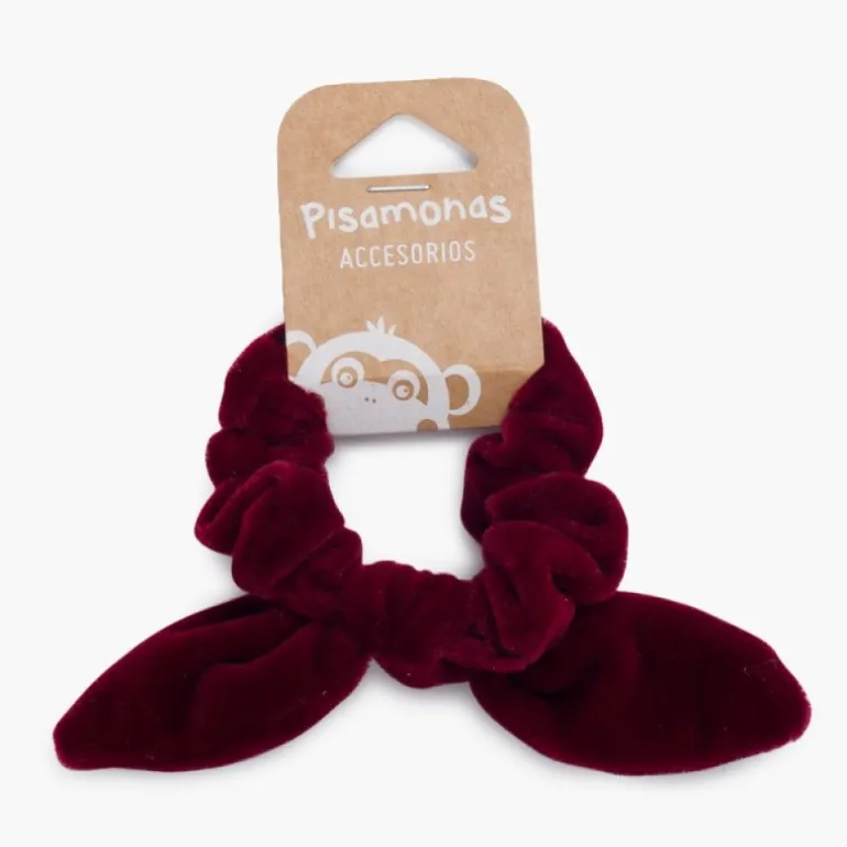 Pisamonas Elastico De Cabelo Scrunchie Veludo Com Laco