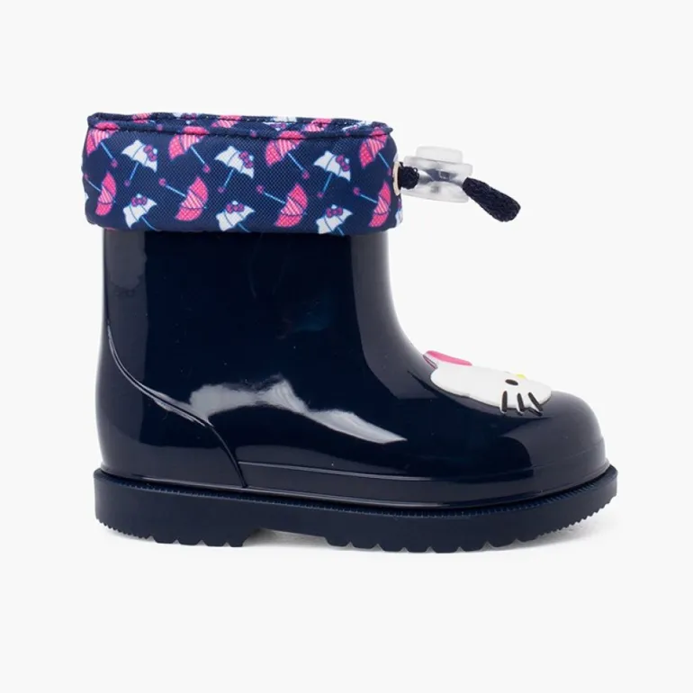 Menina Pisamonas Galochas Hello Kitty Cano Baixo