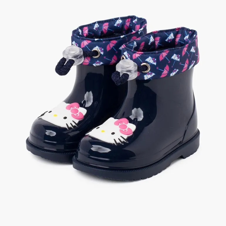 Menina Pisamonas Galochas Hello Kitty Cano Baixo