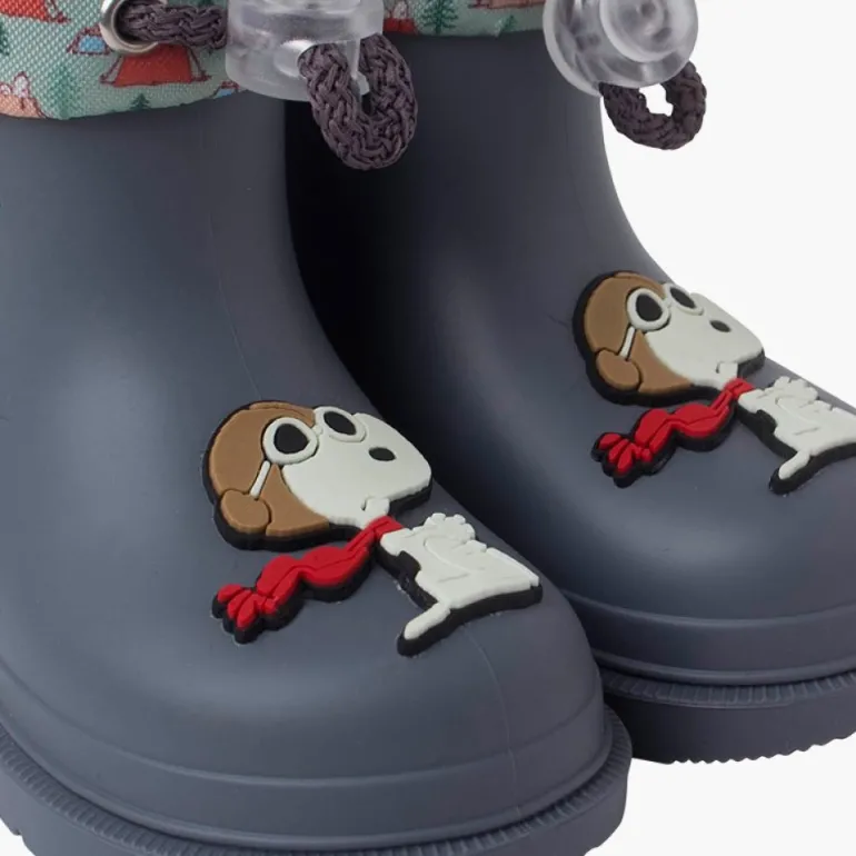 Menina Pisamonas Galochas Snoopy Rebordo Ajustavel