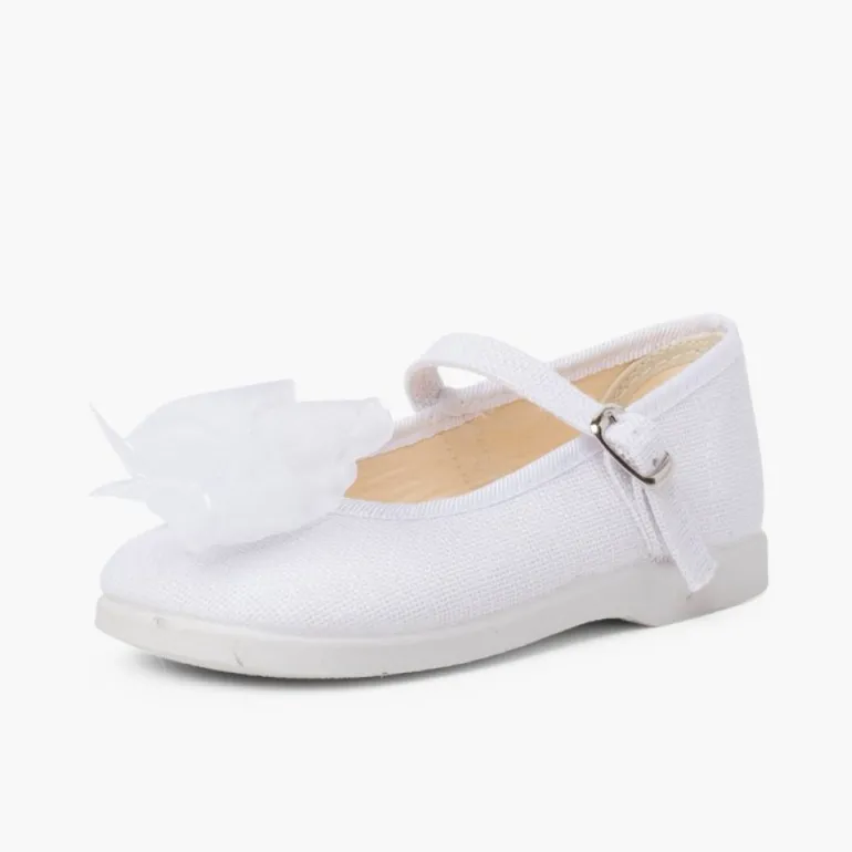 Menina Pisamonas Mercedita Linho Fivela Laco Organza
