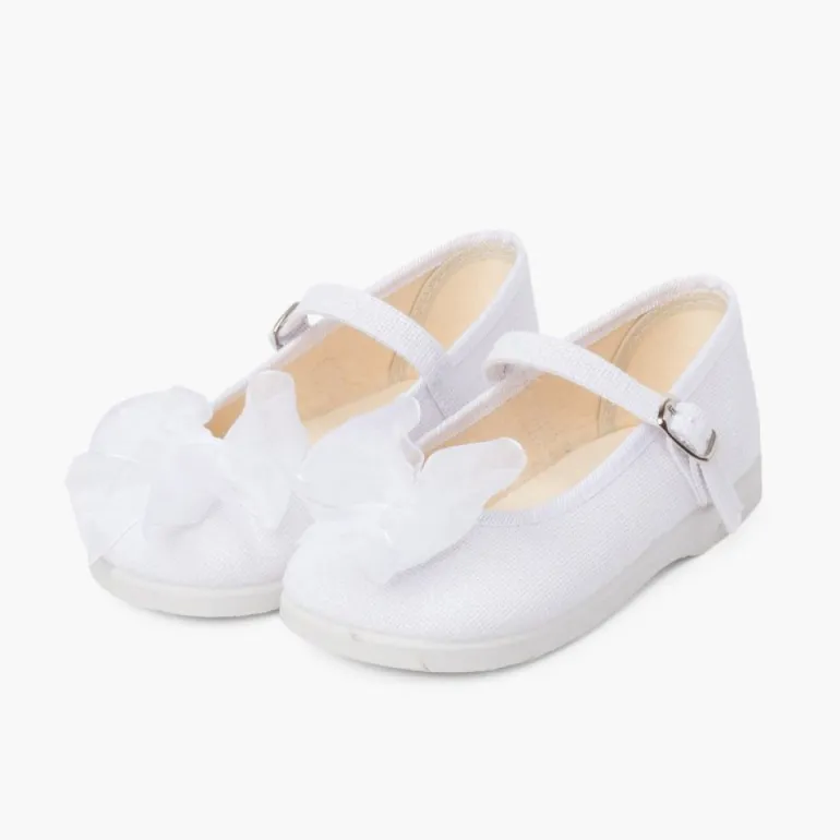 Menina Pisamonas Mercedita Linho Fivela Laco Organza
