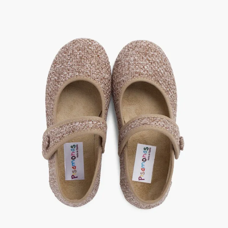 Menina Pisamonas Merceditas Menina Tweed Fecho Tira