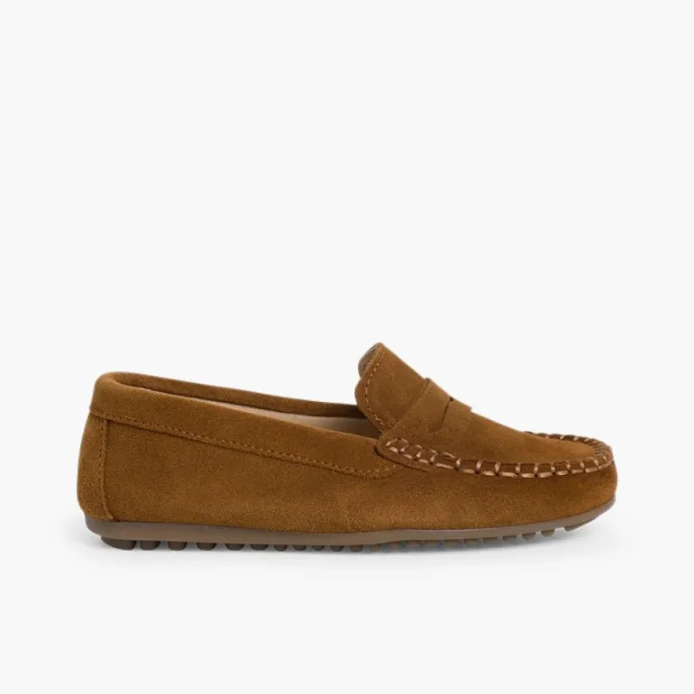 Menino Pisamonas Mocassins Camurca