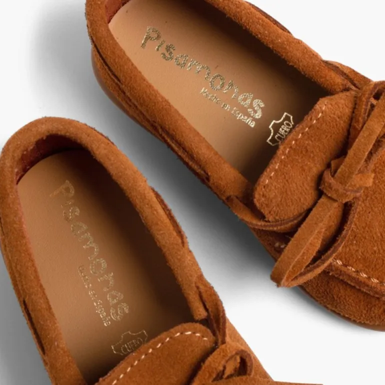 Menina Pisamonas Mocassins Camurca Atacador Entrelacado Tamanhos Pequenos