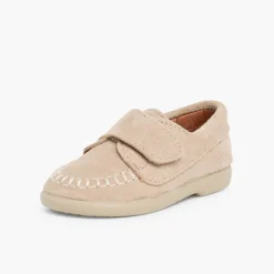 Menino Pisamonas Mocassins Camurca Com Tiras Aderentes