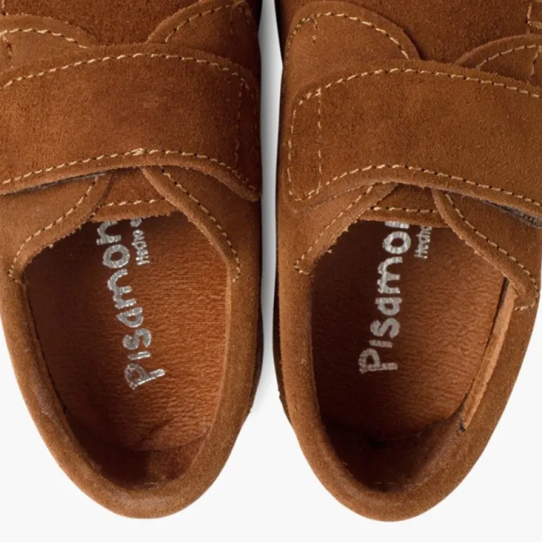 Menino Pisamonas Mocassins Camurca Com Tiras Aderentes