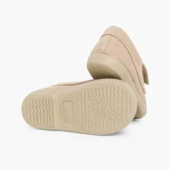 Menino Pisamonas Mocassins Camurca Com Tiras Aderentes