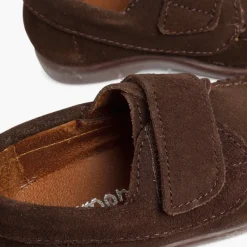 Menino Pisamonas Mocassins Camurca Com Tiras Aderentes