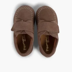 Menino Pisamonas Mocassins Camurca Com Tiras Aderentes