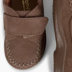 Menino Pisamonas Mocassins Camurca Com Tiras Aderentes