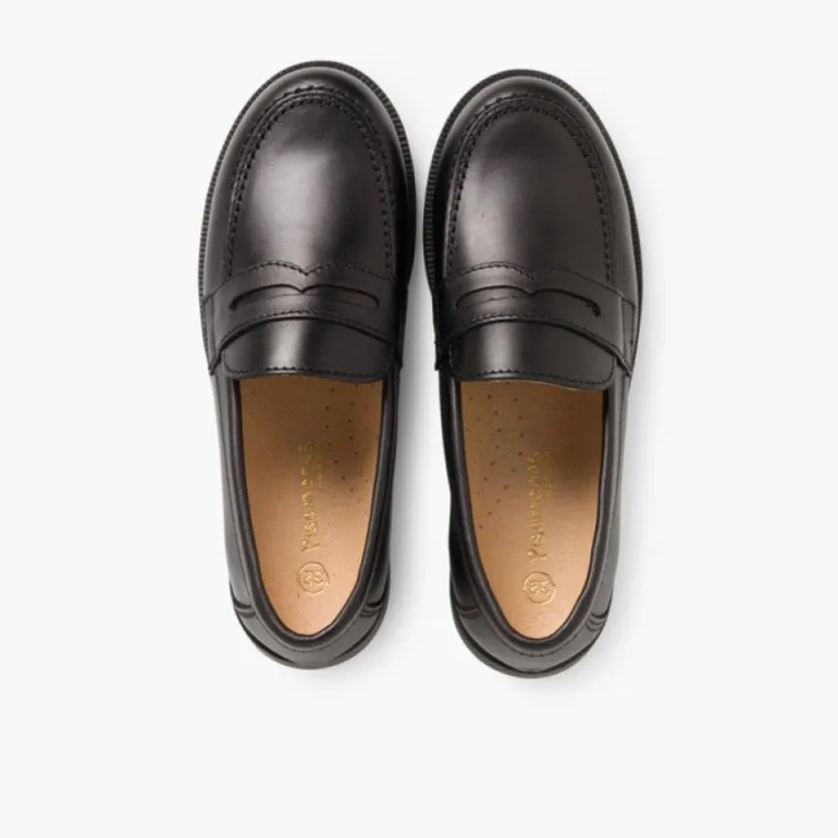 Menino Pisamonas Mocassins Colegiais Azul Marinho/Preto