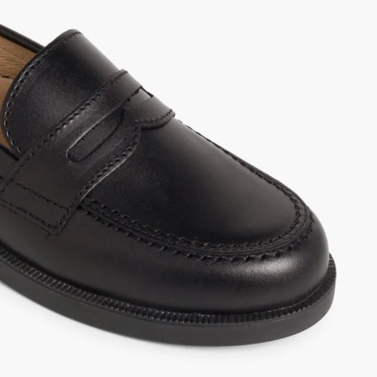 Menino Pisamonas Mocassins Colegiais Azul Marinho/Preto