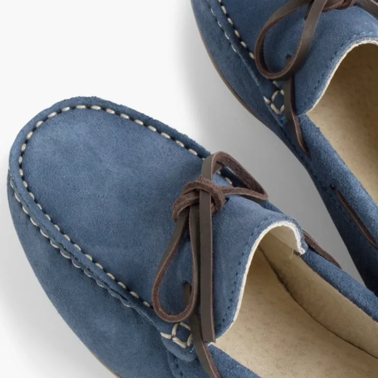 Menino Pisamonas Mocassins Menino Camurca Atacador Quadrado