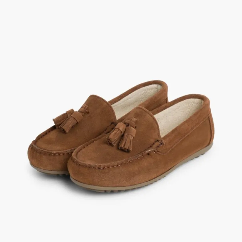 Menino Pisamonas Mocassins Menino Camurca Berloques
