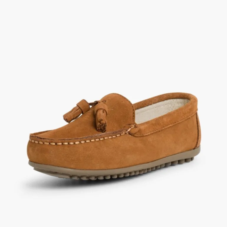 Menino Pisamonas Mocassins Menino Camurca Berloques