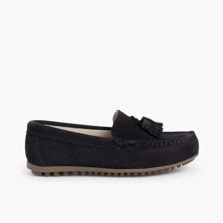 Menino Pisamonas Mocassins Menino Camurca Berloques
