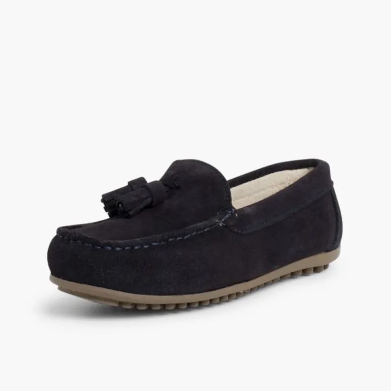 Menino Pisamonas Mocassins Menino Camurca Berloques