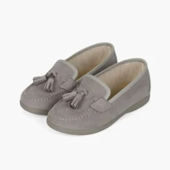 Menino Pisamonas Mocassins Meninos Pequenos Com Berloques Efeito Camurca