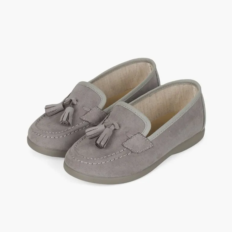 Menino Pisamonas Mocassins Meninos Pequenos Com Berloques Efeito Camurca