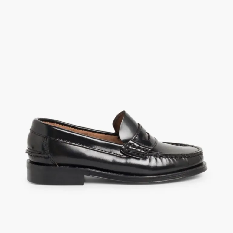 Menino Pisamonas Mocassins Pele