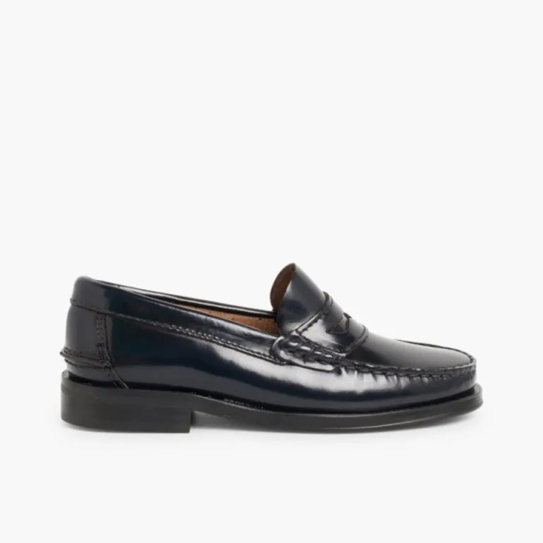 Menino Pisamonas Mocassins Pele