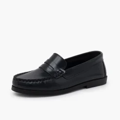 Menino Pisamonas Mocassins Pele