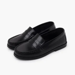 Menino Pisamonas Mocassins Pele