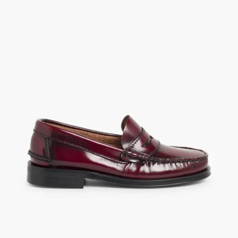 Menino Pisamonas Mocassins Pele