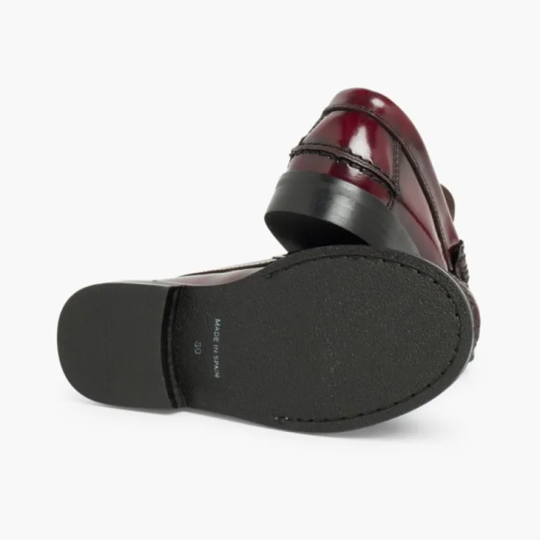 Menino Pisamonas Mocassins Pele