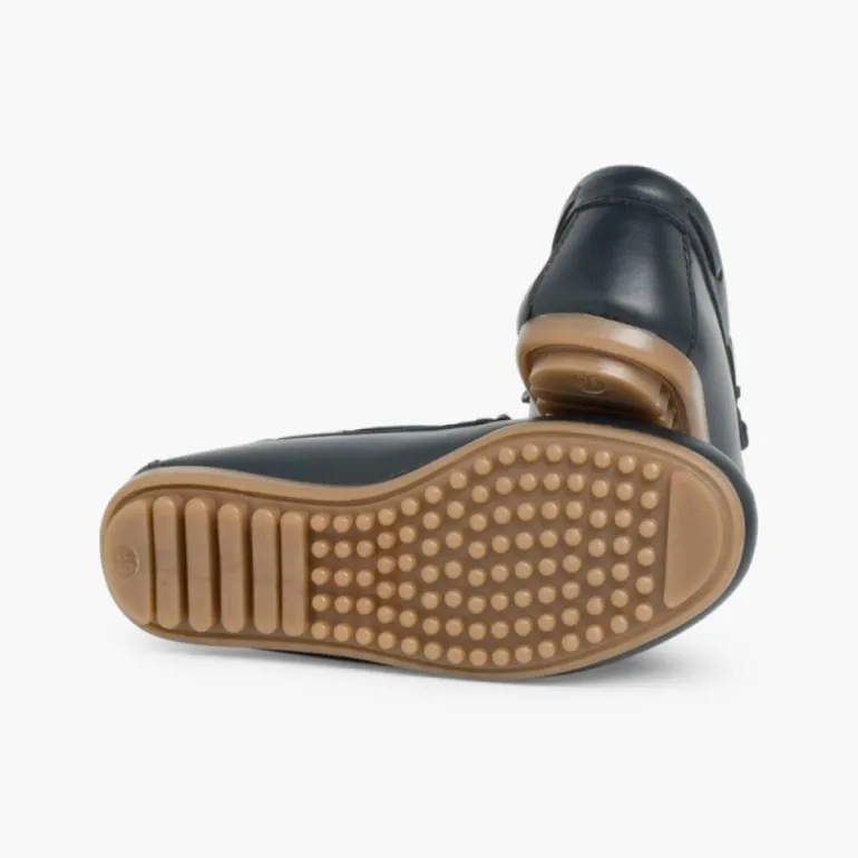 Menino Pisamonas Mocassins Pele Laco