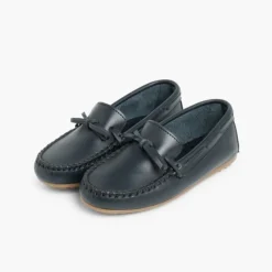 Menino Pisamonas Mocassins Pele Laco