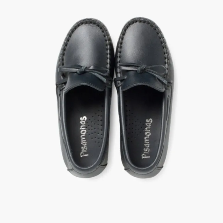 Menino Pisamonas Mocassins Pele Laco