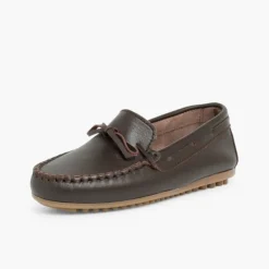 Menino Pisamonas Mocassins Pele Laco