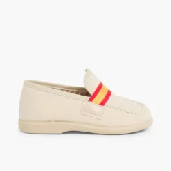 Menino Pisamonas Mocassins Tecido Bandeira Espanha