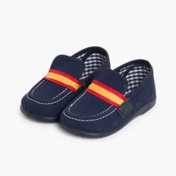 Menino Pisamonas Mocassins Tecido Bandeira Espanha