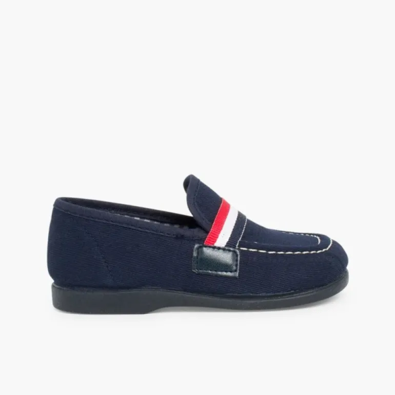 Menino Pisamonas Mocassins Tecido Bandeira