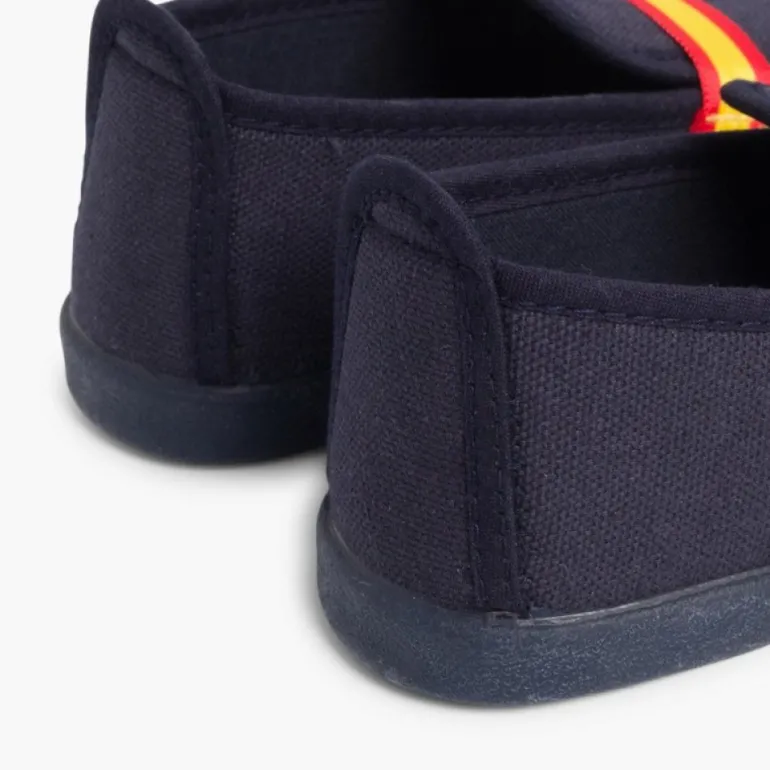 Menino Pisamonas Mocassins Tecido Bandeira Espanha Tamanhos Grandes